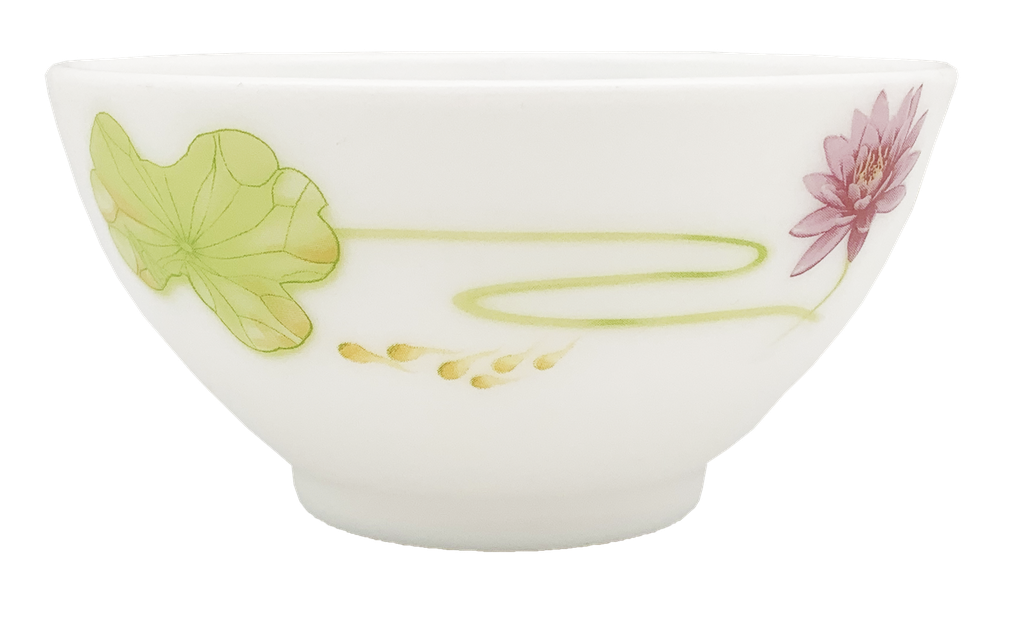 5" Opal Glass Lotus Flower Chinese Rice Bowl (36 pcs/ctn)
