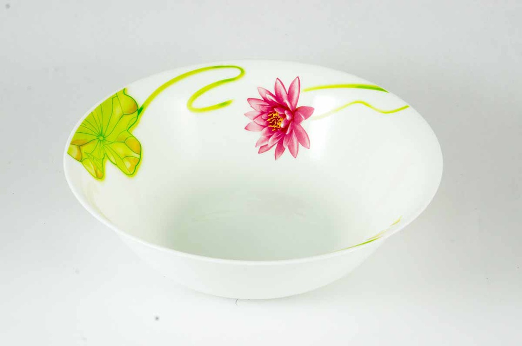10.5&quot; Opal Glass Lotus Flower Deep Bowl (18 pcs/ctn)