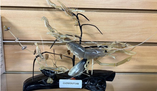 [CLOSEOUT148] Home Deco, Glass & Resin Ornament, Swimming Shrimp (6 pc/ctn)