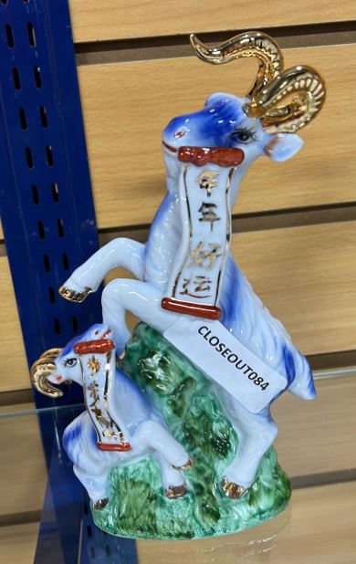 Ceramic Mother & Child Goat with Golden Horn (6 pc/ctn)