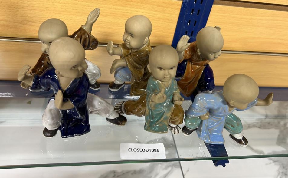 6 pc Ceramic Shaolin Martial Arts Monks (6 set/ctn)