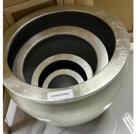 [CLOSEOUT065] Ceramic Finsh Bowl Set of 4, 16.25"x12.5" / 12" x 9.5" / 8.5" x 6.5" /6.0" x 5.0" (1 set/ctn)