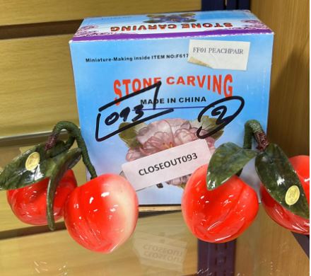 Jade Stone Peach Pairs (6 Pair/ctn)