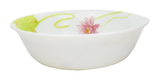 [A203-90C] 9" Opal Glass Lotus Flower Deep Bowl (18 pcs/ctn)