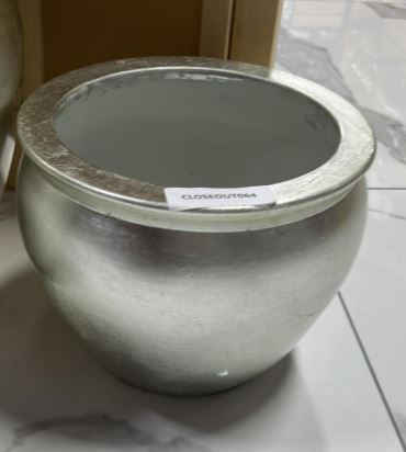 [CLOSEOUT064] Ceramic Finsh Bowl, Silver Coating (1 pc/ctn)