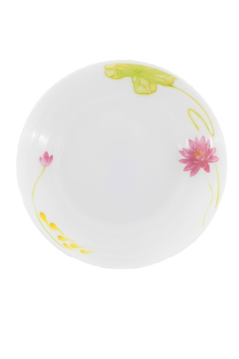 [A204-100C] 10" Opal Glass Lotus Flower Dinner Plate (36 pcs/ctn)
