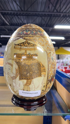 [CLOSEOUT184] 10" High Ceramic Golden Egg with Design (8 pcs/ctn)