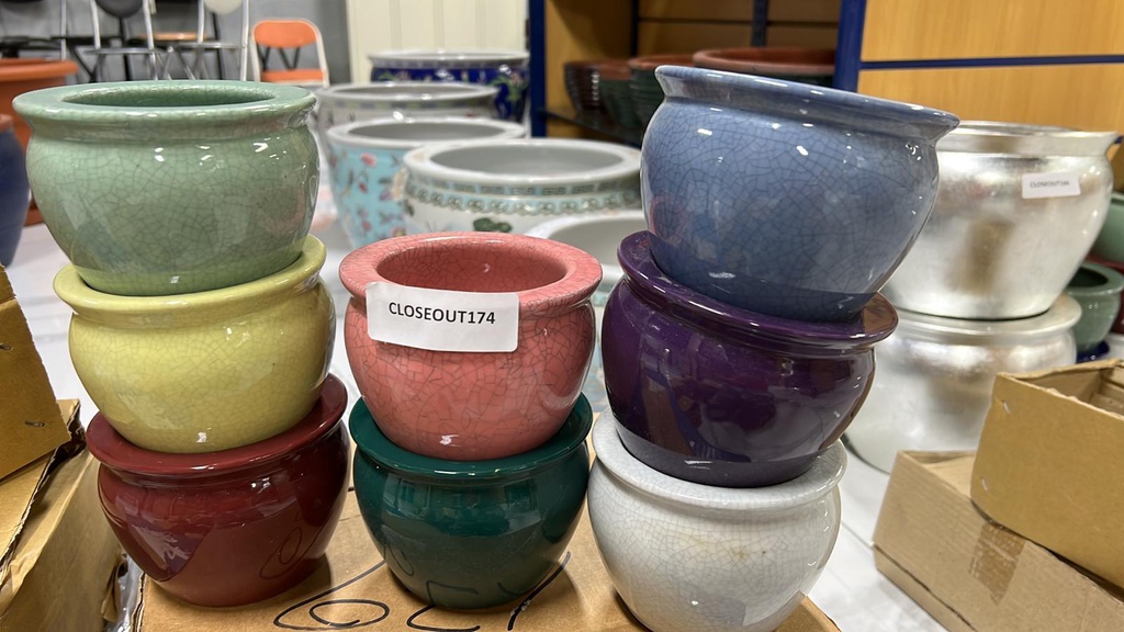 Ceramic Flower Pot/Bowl (Various Colors) (6 pcs/ctn)