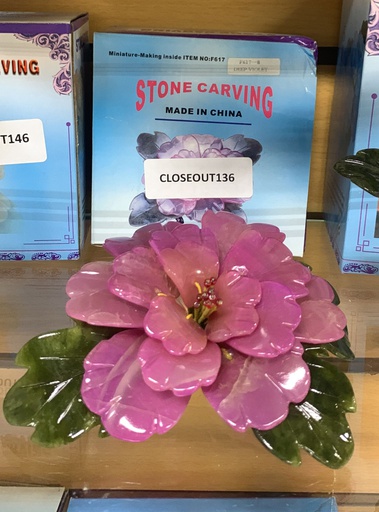 [CLOSEOUT136] Jade Stone Flower (6pc/ctn)
