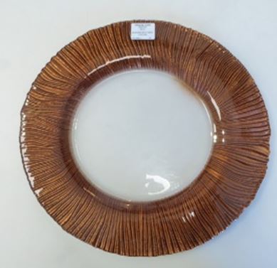 [A504-130BR] 13" Copper Brown Rim Dinner Plate (12 pcs/ctn)