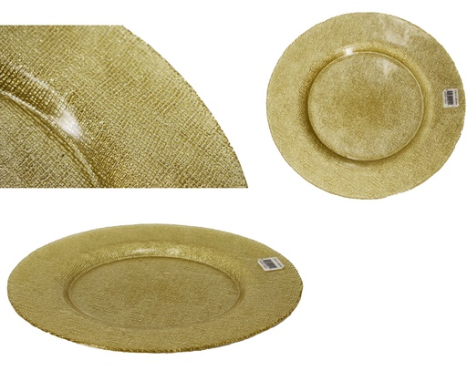 [A504-130GD] 13" Gold Glitter Dinner Plate (12 pcs/ctn)