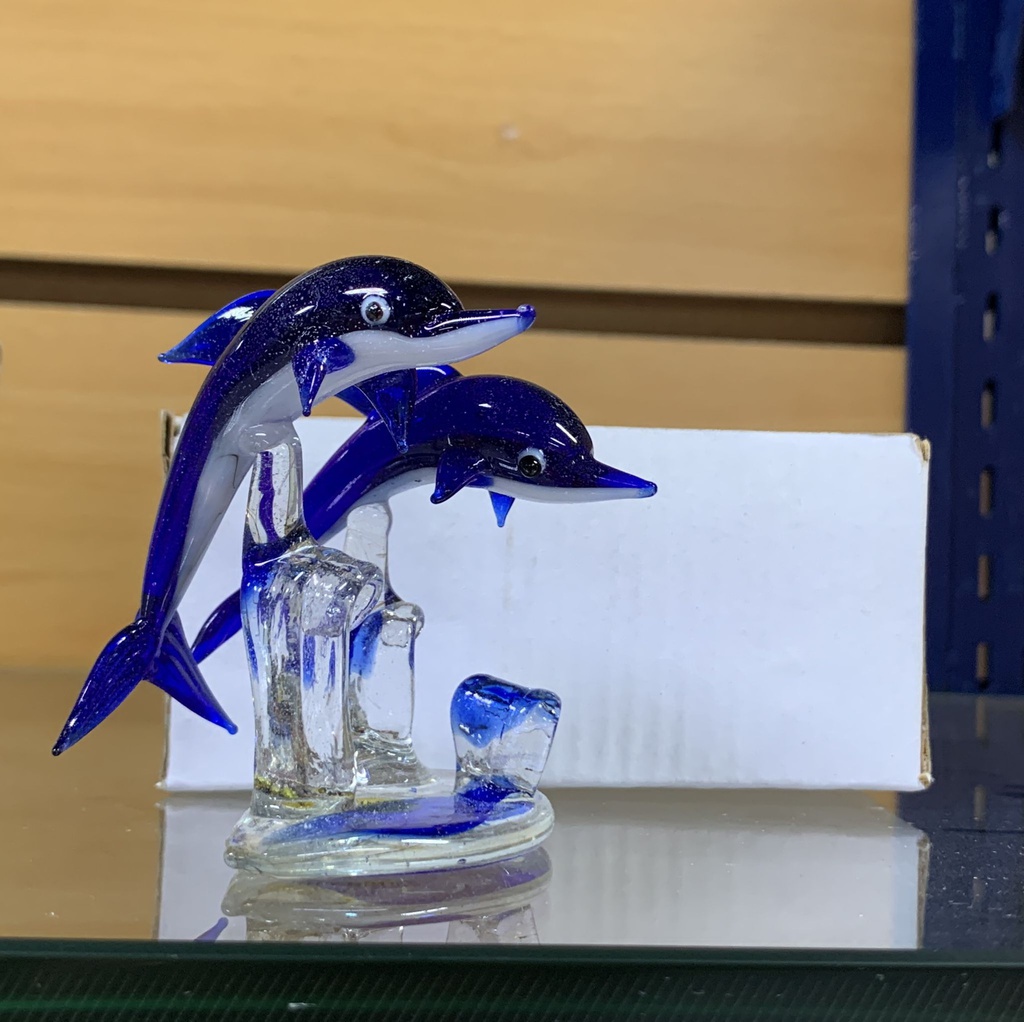 Glass Dolphin Twins  (12 pair/ctn)