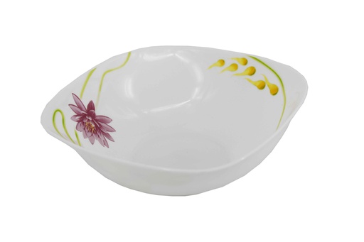 [A603-90C] 9" Opal Glass Lotus Flower Square Bowl (18 pcs/ctn)