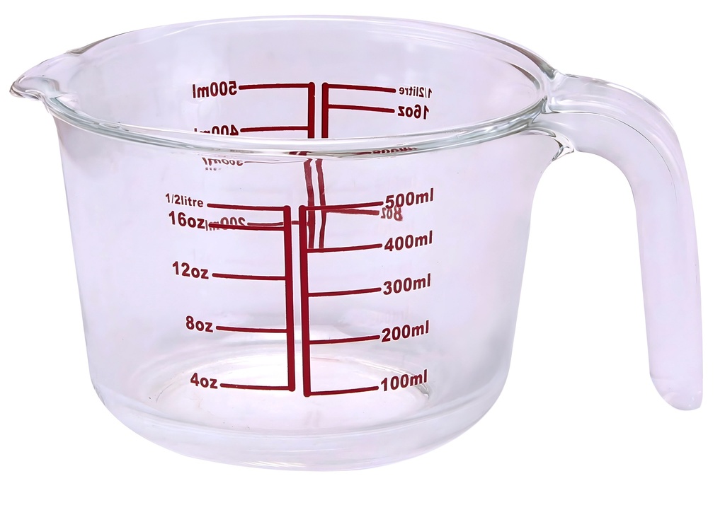 500ml High Borosilicate Glass Measuring Cup (12 pc/ctn)