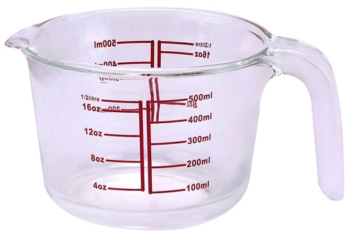 [GL1952] 500ml High Borosilicate Glass Measuring Cup (12 pc/ctn)