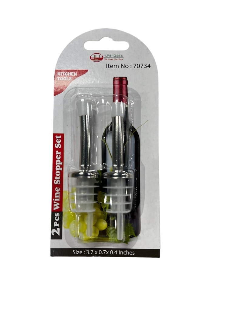 2 pc Stainless Steel Wine Stopper Set (144 pc/ctn)