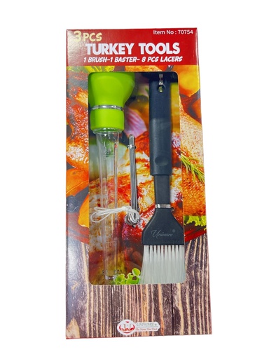 [70754] 3pc Turkey Set, Brush/ Baster/Lacer (48 set/ctn)