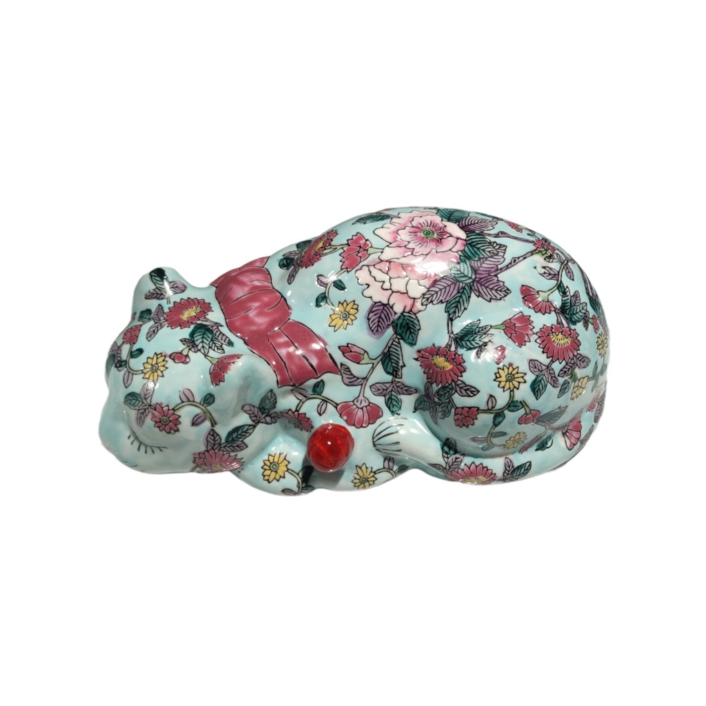 FLOWER PATTERN DECOR CAT LIGHT BLUE