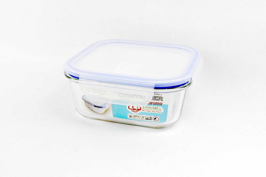 800ml Tempered Glass Square Food Container (12 pcs/ctn)