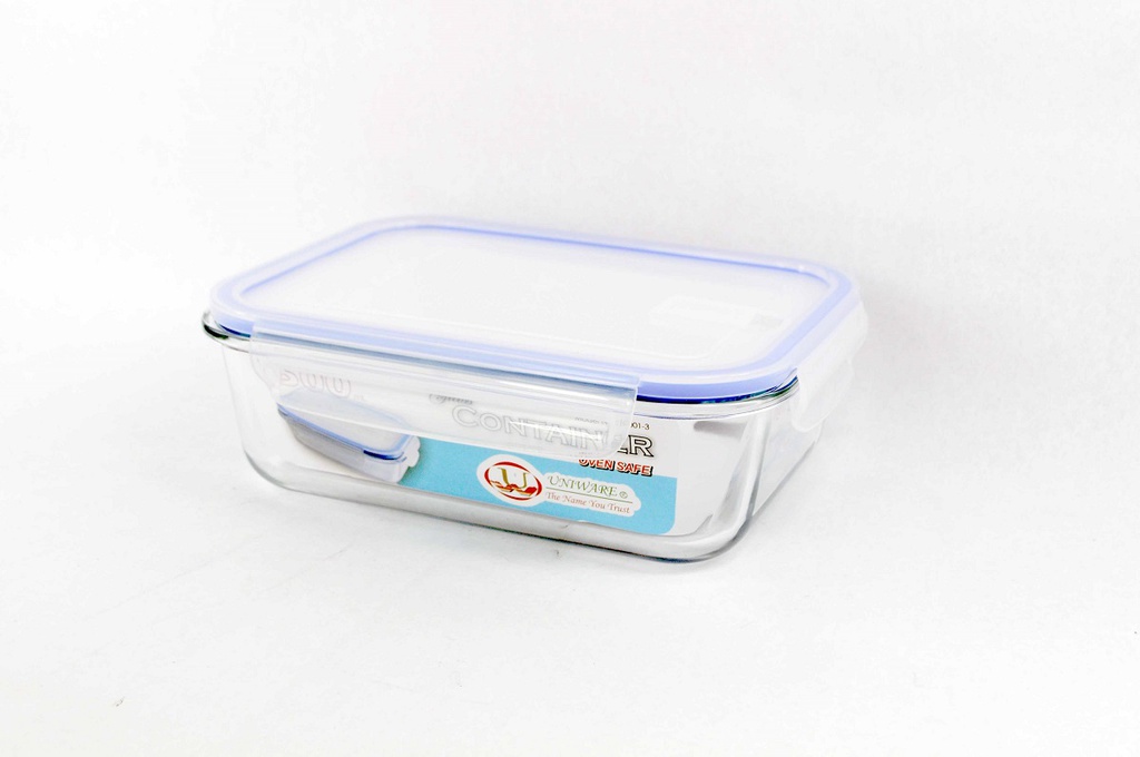 1040ml Tempered Glass Rectangle Food Container (12 pcs/ctn)
