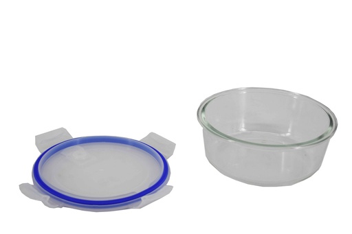 [B4002-1] 640ml Tempered Glass Round Food Container (12 pcs/ctn)