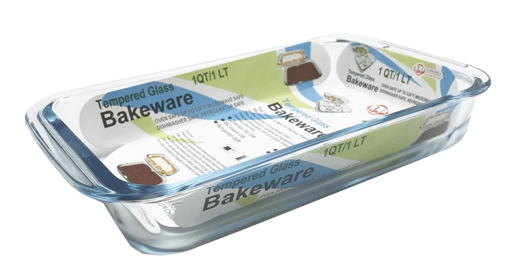 6"x10" 1qt/1L Rectangular Glass Oven Safe Baking Dish (12 pcs/ctn)