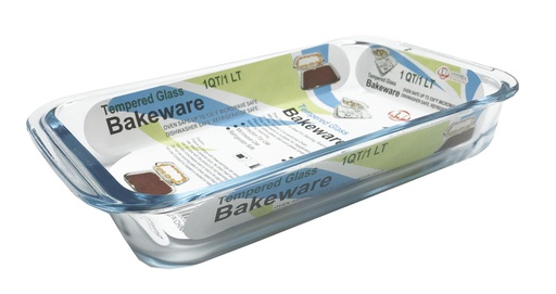 [B4800-1C] 6"x10" 1qt/1L Rectangular Glass Oven Safe Baking Dish (12 pcs/ctn)