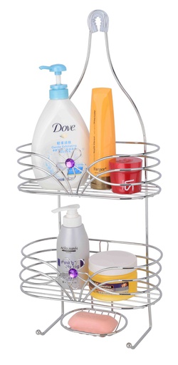 [17017] 24.6" Antique 2 Layer Flower Design Shower Caddy (12 pcs/ctn