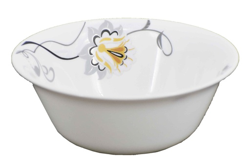 [BA203-50] 5" Opal Glass Black/Gold Flower Shallow Bowl (36 pcs/ctn)