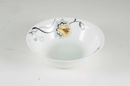 [BA203-65] 6.5" Opal Glass Black/Gold Flower Shallow Bowl (36 pcs/ctn)