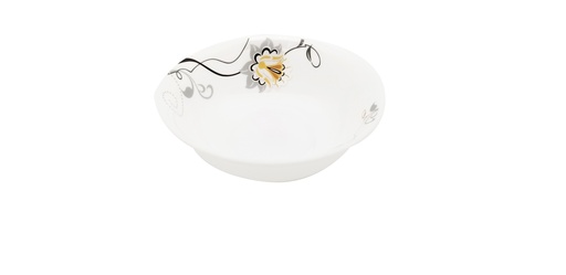 [BA203-65] 6.5" Opal Glass Black/Gold Flower Shallow Bowl (36 pcs/ctn)