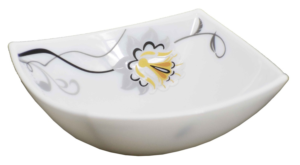 6.5" Opal Glass Black/Gold Flower Square Bowl(36 PC/CTN)