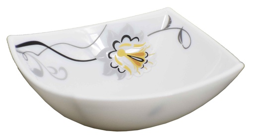 [BA603-65] 6.5" Opal Glass Black/Gold Flower Square Bowl(36 PC/CTN)