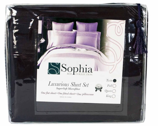 [BL001-K] 4 pc King Size 100% Cotton Microfiber Sheet Set (12 pcs/ctn)