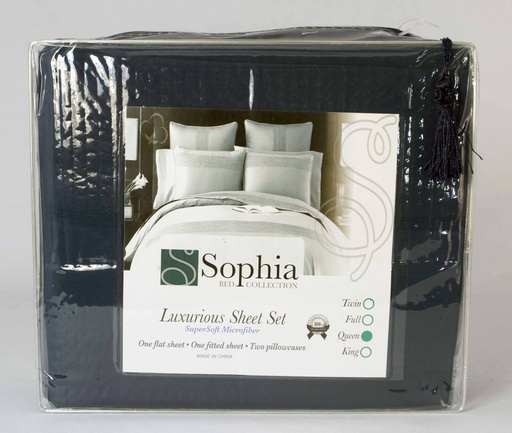 [BL001-Q] 4 pc Queen Size 100% Cotton Microfiber Sheet Set (12 pcs/ctn