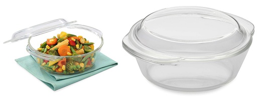 [B4809-1.5] 1500ml 7.75" High Borosilicate Glass Bowl w Glass Lid (6 pc/ctn)