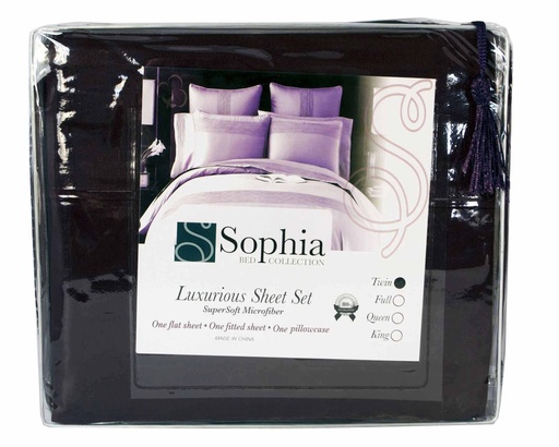 [BL002-K] 4 pc King Size 100% Cotton Microfiber Sheet Set (12 pcs/ctn)