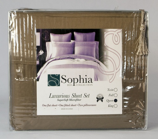 [BL002-Q] 4 pc Queen Size 100% Cotton Microfiber Sheet Set (12 pcs/ctn