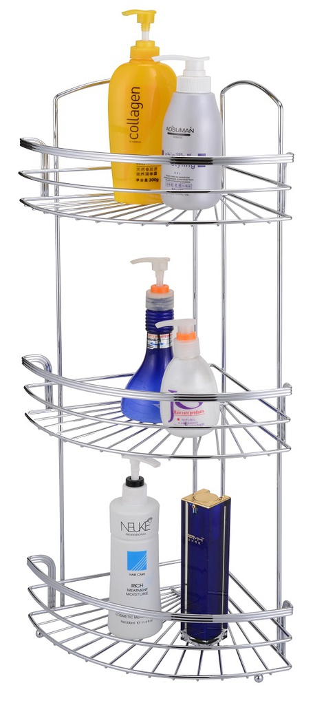 3 Layer Chrome Plated Corner Storage Rack (8 pcs/ctn)