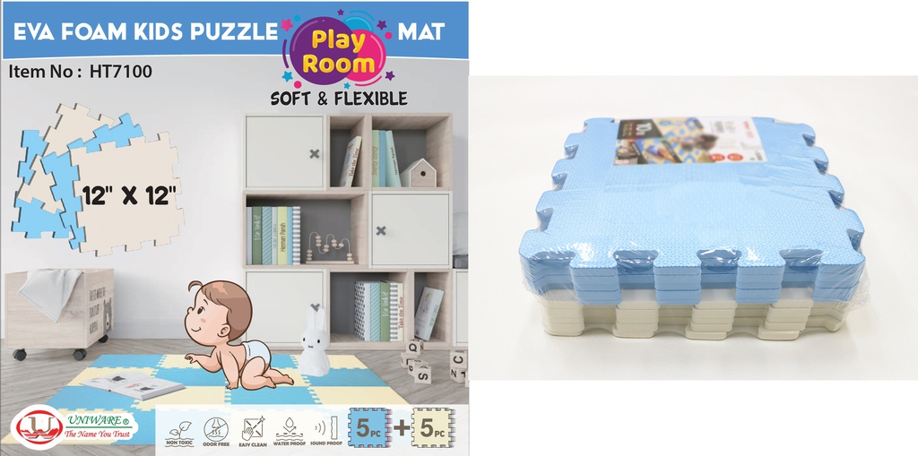 HT7100 10 pc set 1'x1' Odor Free Non-Toxic Mat (10 set/ctn)