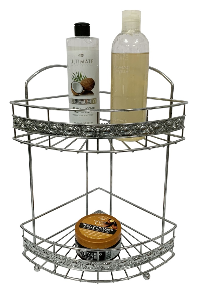 2 Layer Chrome Plated Corner Storage Rack (6 pcs/ctn)