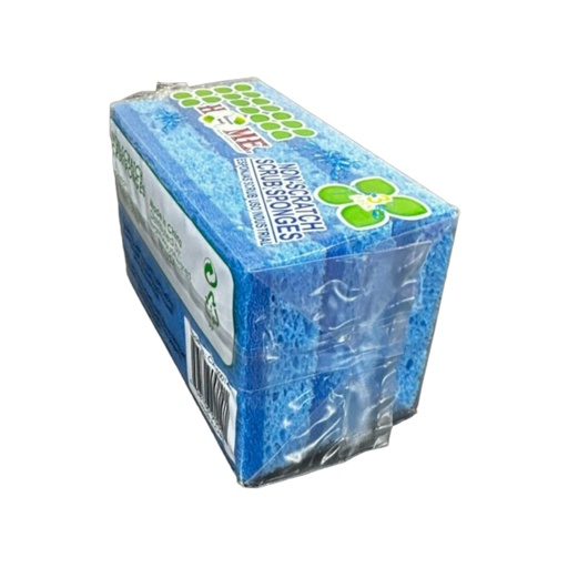 [C21-00014S] 3 pc Sponge Non-Scratch Scouring Pads, Blue  (72 pc/ctn)