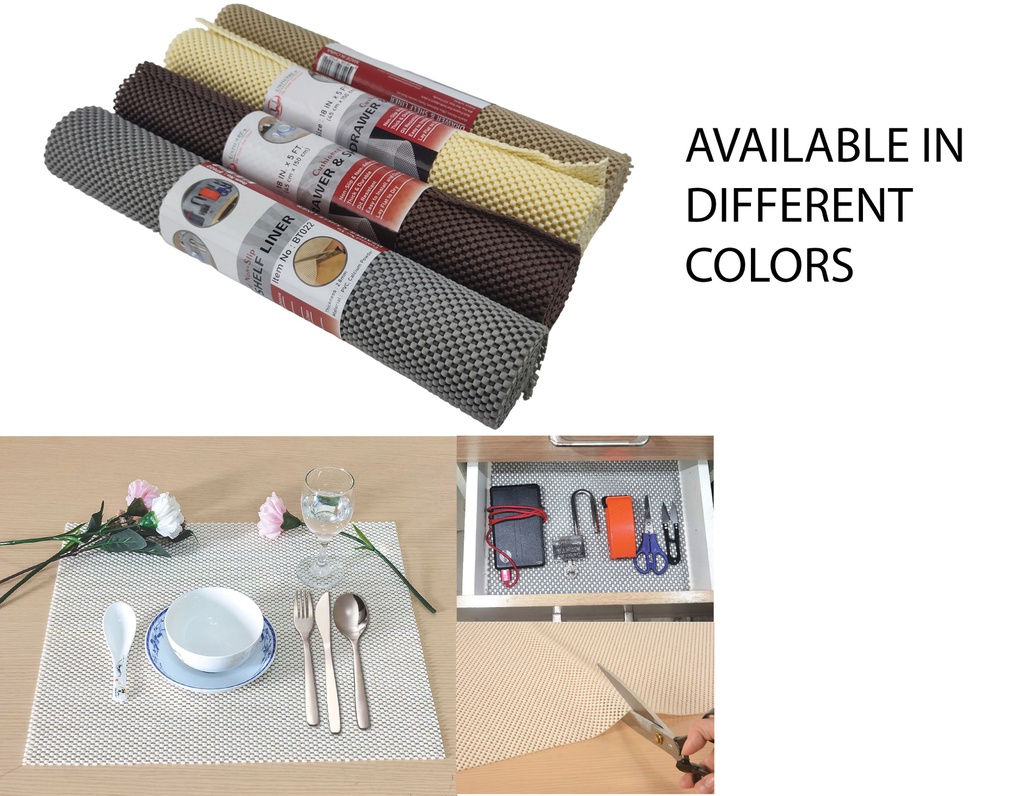 5' x 18" x 1/10" (150cmx45cmx0.26cm) PVC Anti-Slip Mat,Mixed Color (24 roll/ctn)