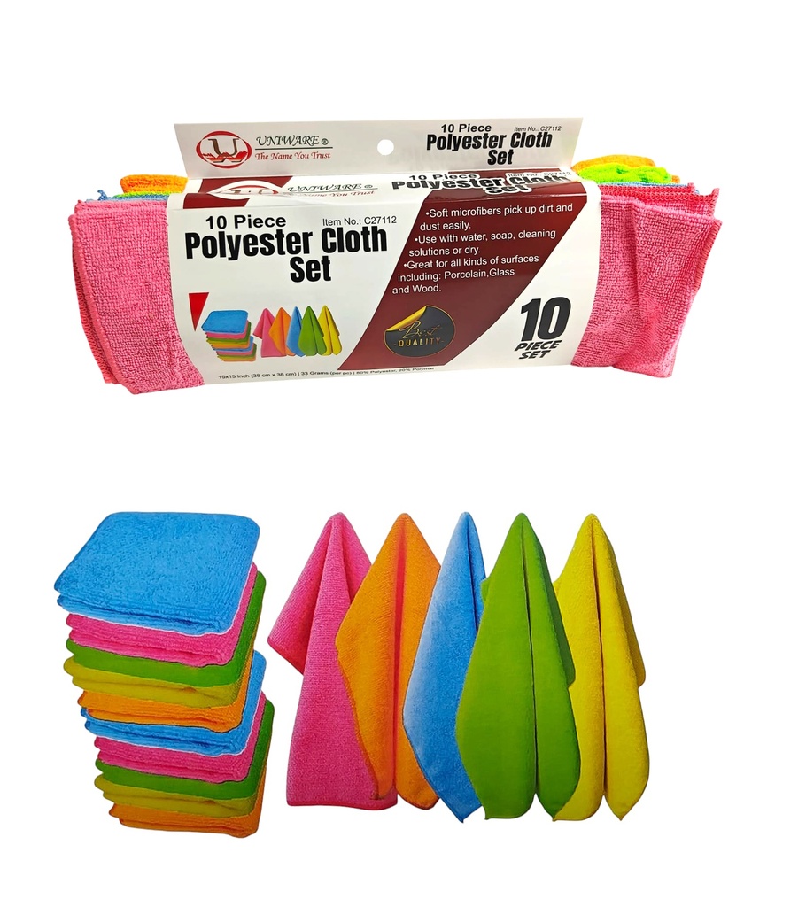10 Pc 15" x 15" Polyester Cloth Set (24 set ctn)