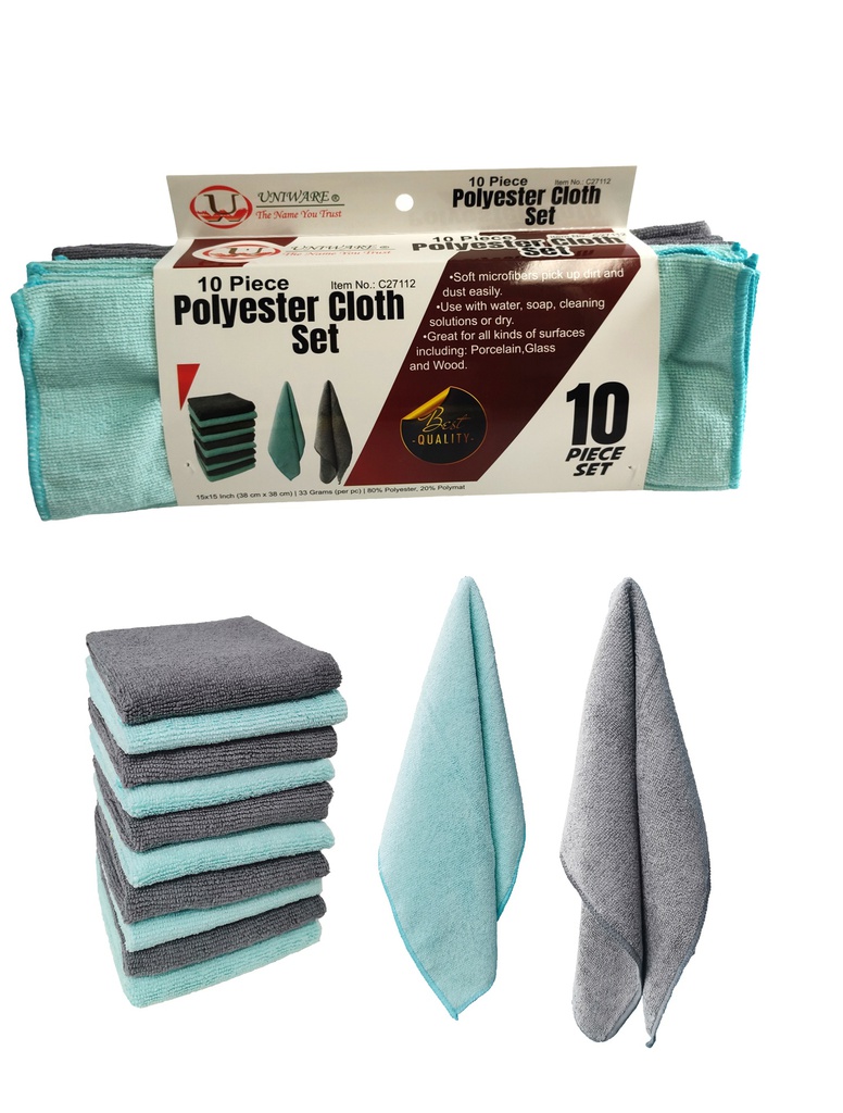 10 Pc 15" x 15" Polyester Cloth Set (24 set ctn)