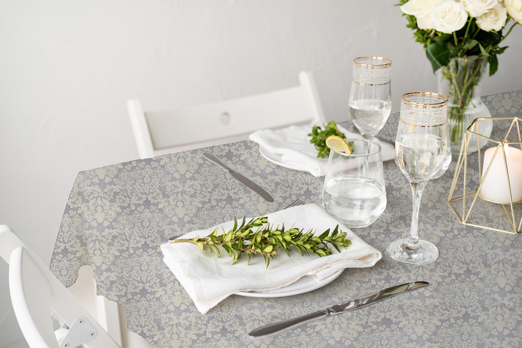 TC610602 6ga 54" Table Cloth,PVC Clear lace Printing (50 Yard/Roll)