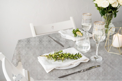 [TC610604] TC610604 6ga 54" Table Cloth,PVC Clear lace Printing (50 Yard/Roll)