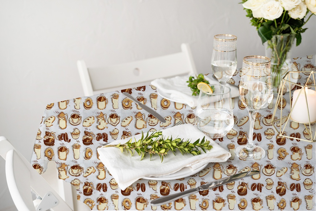 TC610611 8ga 54" Table Cloth,PVC Clear Flower Printing (35 Yard/Roll)