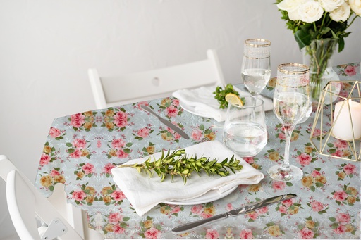 [TC610608] TC610608 6ga 54" Table Cloth,PVC Clear Flower Printing (50 Yard/Roll)
