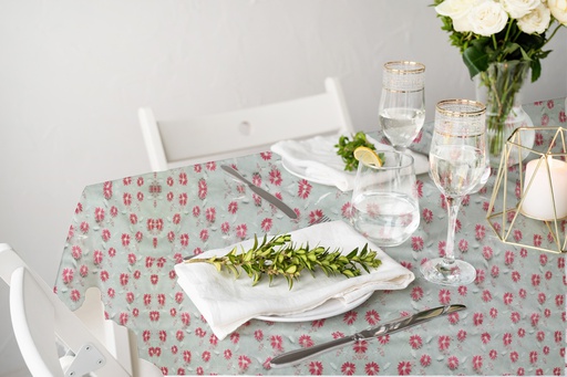 [TC610609] TC610609 6ga 54" Table Cloth,PVC Clear Flower Printing (50 Yard/Roll)